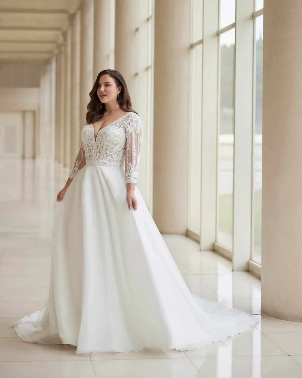 Plus size bohémske svadobné šaty